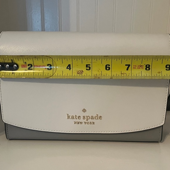 Kate Spade Carson Colorblock Convertible Crossbody | Gray/White/Gold | New - Picture 7 of 13